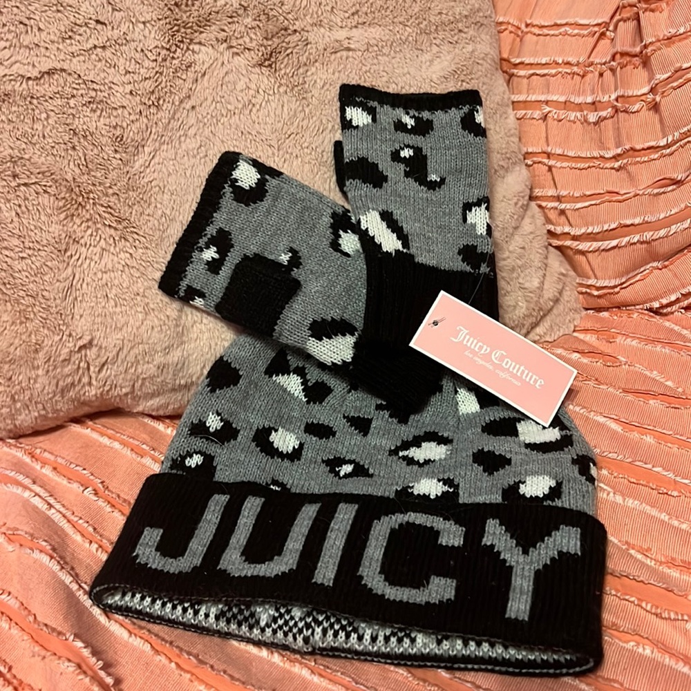 Juicy Couture hat and glove set